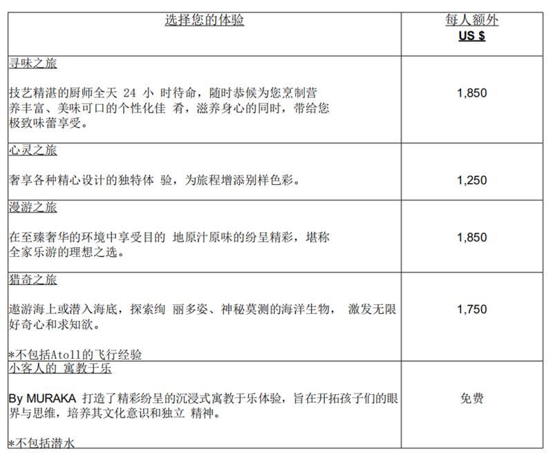 港丽岛活动价格表 港丽岛活动价格表
